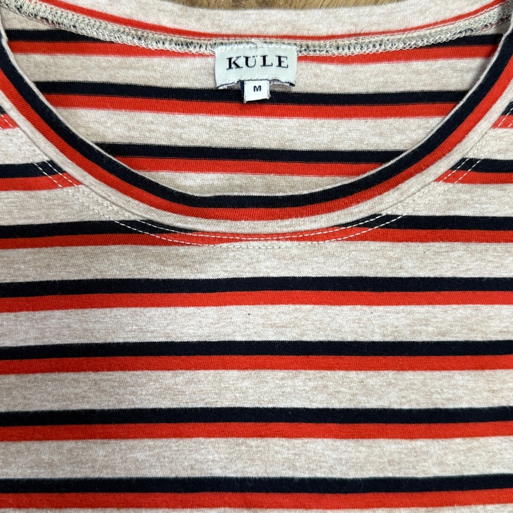 Kule Crewneck Long Sleeve Striped Cotton Top Like New Size M - Picture 2 of 4